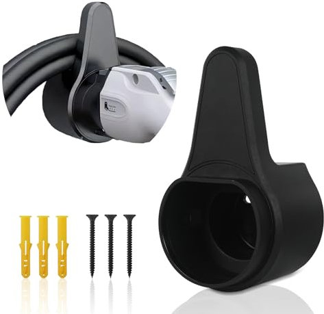 AOHEWEI Support de chargeur EV solide de type 2 avec support de câble de charge, support mural de type 2, organisateur mural pour voiture électrique avec prises IEC 51296-2, kit de montage inclus