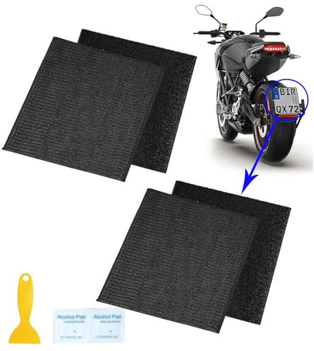T TAKONE 2 Sätze Motorrad Kennzeichenhalter, 180x200mm Motorrad Kennzeichen Klett, Selbstklebend Klett Anti-Fall-Klebe