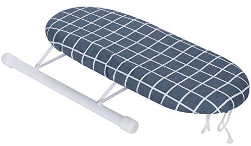 Ironing Board, Space‑Saving Thickened High‑Temperature Resistant Mini Ironing Board, for Sleeve Cuff Neckline (Dark Blue Plaid)