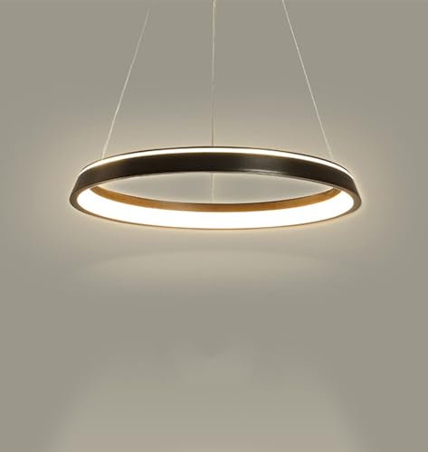 DDYY Moderne LED Pendelleuchte Ring 108w Dimmbare Schwarz Pendellampe mit Fernbedienung Esstisch Hängend Hängelampe Höhenverstellbar Rund Hängelampe für Wohnzimmer Arbeitszimmer Büro Esszimmer 60cm