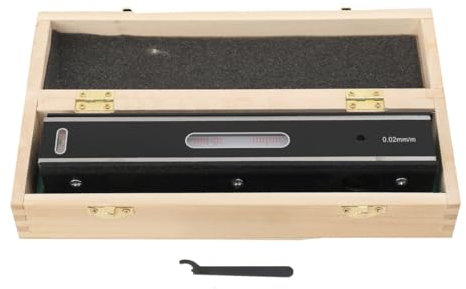 Lfhelper Maschinenwasserwaage 250 mm Präzisions-Wasserwaage 0,02 mm/m Genauigkeit Wasserwaage Bar Level Messwerkzeug mit Holzkoffer Horizontal Leveling Messgerät für Überprüfung Geradheit von Geräten