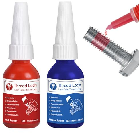 EIGTWEN frein filet, 2 x 10 ml de sécurité à vis moyenne/haute résistance, empêche le desserrage des écrous et des vis en cas de vibrations prolongées et sécurise et scelle ainsi les écrous et vis