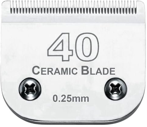 Lames amovibles en céramique pour tondeuse pour chien, compatibles avec les tondeuses Moser 45-50/Heiniger/Andis, Oster A5, Wahl KM Series, taille 40 1/100 Longueur de coupe 0,25mm.