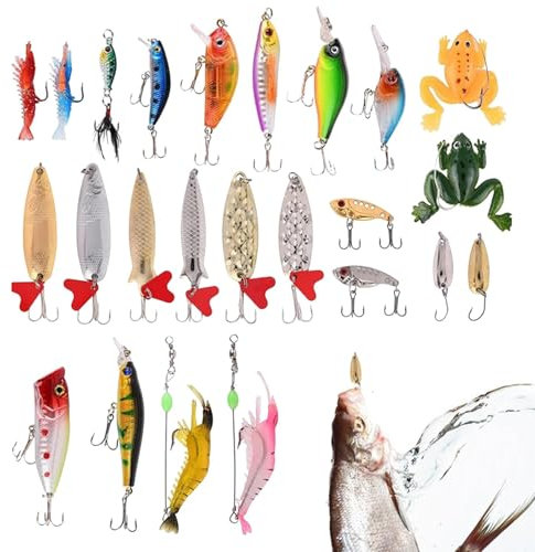 Syayw Weihnachts-Adventskalender, Angel-Adventskalender, Adventskalender für Männer, Countdown-Kalender für 24 Tage | Angelköder-Set in Süßwasser, Zählung