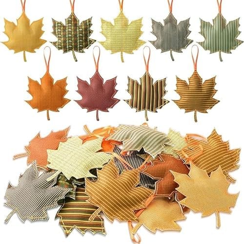 27 Pcs Fall Tree Decoration Thanksgiving Tree Ornaments 3D Felt Maple Leaf Ornaments Pumpkin Hanging Ornaments Fall Decoration for Home Autumn Party (Leaf)