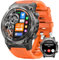 DEKELIFE Smartwatch Herren Militär mit Telefonfunktion, 1.46 Uhren Herren mit 500mAH, IP68 Wasserdicht, 120 Sportmodi, 24/7 Herzfrequenz, SpO2 und Schlafmonitor, Smartwatch für Android iOS, Orange