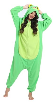 LABULA Tieroutfit Cosplay Jumpsuit Pyjamas Unisex Erwachsene Tierkostüme,Frosch,XL