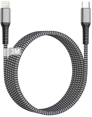 USB C Lightning Kabel 3M [MFi-Zertifiziert], iPhone Ladekabel Schnellladekabel 3M ladekabel USB C Lang iPhone Kabel USB C auf Lightning Kabel für iPhone 14/13/12/11/X/8/SE, iPad Pro/Air/Mini, AirPods