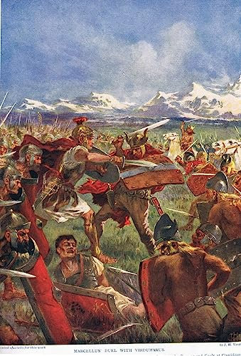 PSVDCTOO Vintage Malerei Poster Leinwand Malerei Marcellus Duell mit Virdumarus von John Harris Valda Drucke auf Leinwand für Home Dekoration 60x90cm