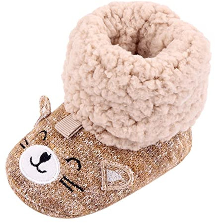 Generico Pantofole Bimbo Asilo Stivali Equitazione Donna Scarpe Calde per Bambine e Bambini Stivali Morbidi e Confortevoli Scarpe riscaldanti per Neonati Scarponcini Bambina (Brown, 23 Toddler)