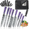 MDHAND Set de Couteaux de Cuisine, 8 pièces couteau cuisine professionnelle avec étui à roulettes, acier inoxydable à haute teneur en carbone extrêmement tranchant Ensemble de couteaux de cuisine