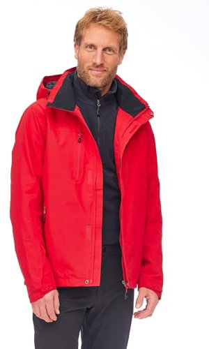 Jeff Green Herren Atmungsaktive wasserdichte Outdoor Funktionsjacke Harstad 12.000mm Wassersäule, Größe:M, Farbe:Salsa