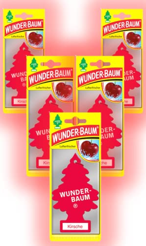 Wunder-Baum Autoduft Lufterfrischer Duftbaum Düfte 5 Stück + Stift light-tribe (Kirsche)
