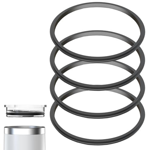 20oz Replacement Lid Seal Gaskets for Yeti Stainless Steel Insulated Tumbler Mugs, 4Pcs, Black