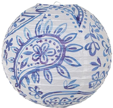 Logbuch-Verlag Lampion aus Papier blau weiß Maritime Dekoration zum Aufhängen Garten Papierlampion 30 x 30 x 30 cm