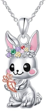HOOHWE Meerschweinchen/Pinguin Halskette für Damen 925 Sterling Silber Tier Halsketten mit Anhänger Kette Schmuck Geschenke für Frauen Mädchen