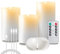 EXTSUD Flammenlose LED Kerzen 3er Flackerndes Echtwachs Kerzen Aufladbare LED Kerzen mit Timer und Fernbedienung 7,5x10.5,13.5,16 CM Stumpenkerzen für Haus Hochzeit Weihnachten Halloween Party Decor