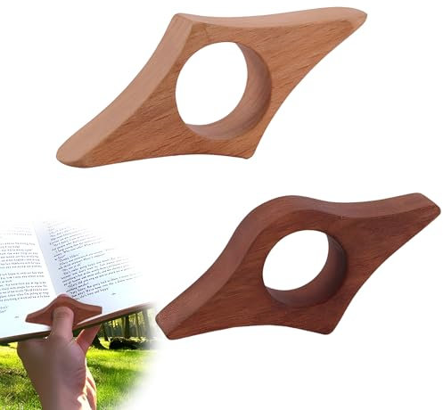 Buchseitenhalter,RoadLoo 2 Pcs Lesezeichen Holz Bücher Seitenhalter Lesen Zubehör Buchseitenhalter Buch Zubehör Handgemachtes Lesezeichen aus Walnuss Holz Geschenke für Buchliebhaber und Lehrer(23mm)