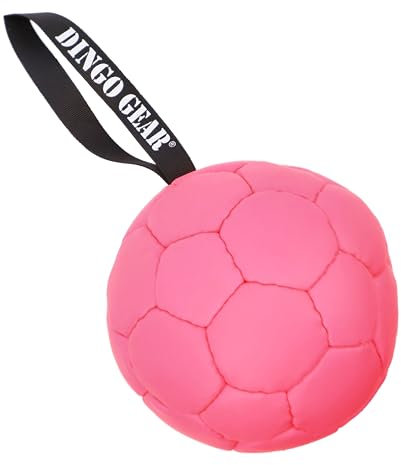 Dingo Gear S02683 Balle de Dressage pour Chien en Cuir écologique avec Boucle, diamètre de 18 cm, Jouet d'entraînement pour Chien, Rose