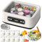 Yaourtière Automatique, yaourtière électrique de 1,6 l avec 9 Pots en Verre et Doublure en Acier Inoxydable de 1,6 l, minuterie de 12 h, température réglable, yaourtières Maison pour la Maison