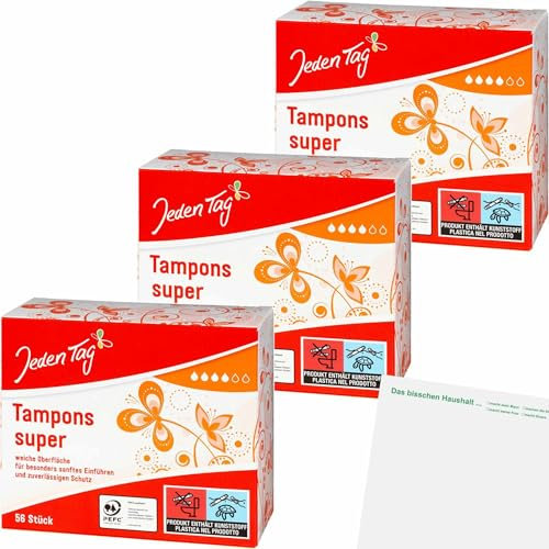 usy Bundle für Jeden Tag Tampons Super 3er Pack (3x56Stk Packung) + usy Block