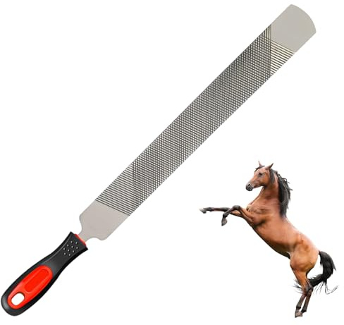 Shwdsy Cuchillos para Pezuñas Resistente, Lima de Herradura de Acero al Carbono, Juego de Herramientas de Herradura de Doble Cara, con Mango para el Cuidado Los Cascos Caballos, Ovejas y Ganado Vacuno