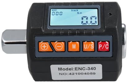 Relogic ENC-340 Digital Display Torque Meter Wrench Torque Tester 1/2'' Drive & Includes Adapters for 3/8'' and 1/4'' with Sound Light Alarm Function High Accuracy 4 Torque Units Backlit Display