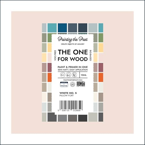 The One for Wood Paint & Primer 10ml (Sample) White No. 5 Pillow Fort | Semi Matt Finish, Bio-Based & VOC-Free Formula for Wooden Furniture & Surfaces | Durable & Easy Indoor Home Decorating