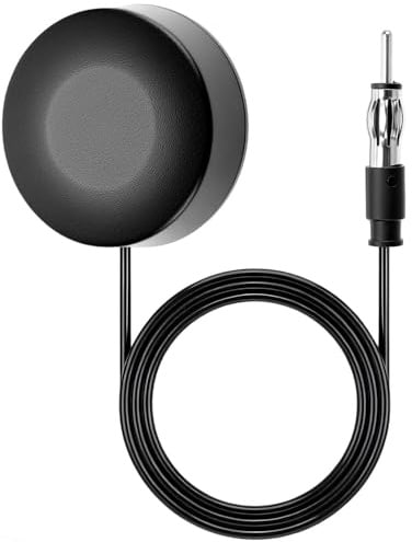 QWORK® Auto Radio Antenne, Universal FM Scheibenantenne mit DIN Stecke und 3 Meter Kabel
