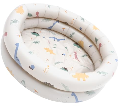 Aufblasbares Kinderbecken Dinosaurier, Verstärktes PVC, Beige | Sommerschwimmbad, Babybecken für Babys, Planschbecken, Leicht Verstaubar