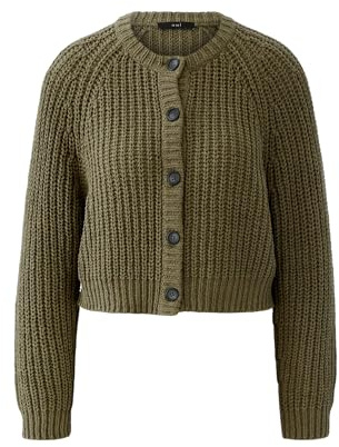 Oui Damen Strickjacke lässig geschnitten Uni