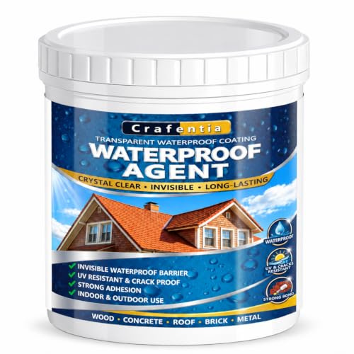 Revestimiento Impermeable, Sellador Invisible Impermeable Transparente 1KG | Crafentia Sellador Impermeable Transparente Interiores y Exteriore, Liquido Impermeable, Pintura Impermeabilizante
