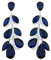 QUKE Damen Modeschmuck Blau Saphir-Farbe Blatt Shape Kristall Ohrhänger Braut Hochzeit hängend Ohrringe