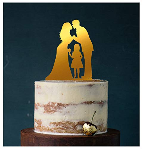 Cake Topper #16 Acryl, Tortenstecker, Tortenfigur, Hochzeitstorte (Gold(einseitig)) Art.Nr. 5298