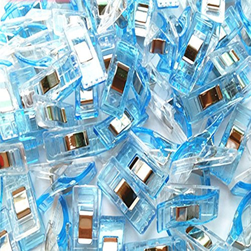 MELARIO 100 Stücke Nähklammern Stoffklammern 2.7x1x1.5cm (Blau)