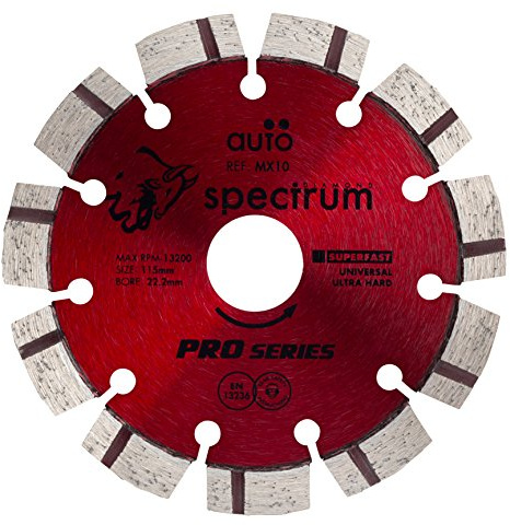 OX MX10-115/22 Spectrum Pro Laser Turbo Universal Diamond Blade, Red, 115/22 mm