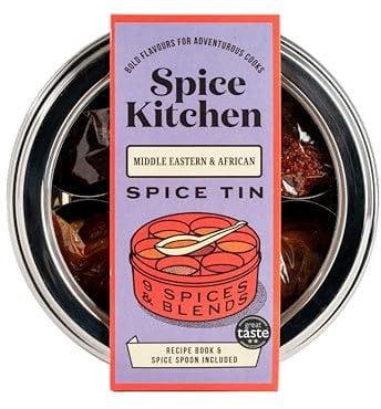 Spice Kitchen Middle Eastern Spice Collection Spice Tin with 7 Cooking Spices & recipe booklet included