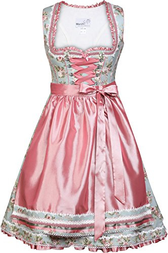 MarJo Dirndl Taurina Stein Altrosa 55er Rocklänge (Stein/Altrosa 55er Länge, 34)