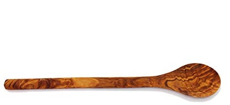 mitienda mit Liebe gemacht Kochlöffel rund aus Olivenholz, Löffel zum Kochen aus Holz, Küchenhelfer Küchenutensil