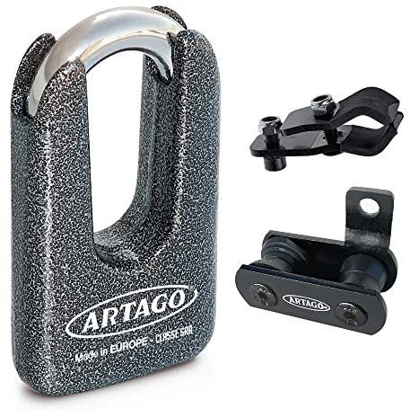 Artago 69T4 Pack Candado Antirrobo Disco Alta Seguridad + Soporte para Honda CRF 1000L Africa Twin, Homologado SRA, Sold Secure Gold, ART4