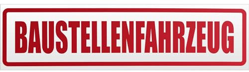 Kiwistar Baustellenfahrzeug Magnetschild Schild magnetisch - 45cm Rot - reflektierend - Magnetfolie für Auto PKW Kfz
