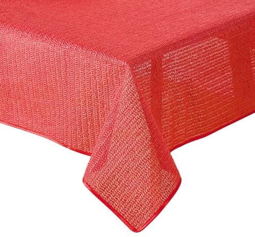 Gartentischdecke Tischdecke Weichschaummaterial rutschfest wetterfest 6 Farben (Rot, 160x220cm oval)