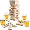 ArtCreativity Tumbling Tower Trinkspiel, Trinkspiel mit 4 Gläsern und 60 Holzblöcken mit Herausforderungen, lustiges Haus Partyspiele für Spieleabend, tolle Geschenkidee