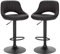 EUGAD 2X Barhocker Designer Hocker Tresenhocker Bistrohocker 360° drehbar stufenlos höhenverstellbar mit Rückenlehne aus Kunstleder und Stahl Anthrazit, 0666BY-2