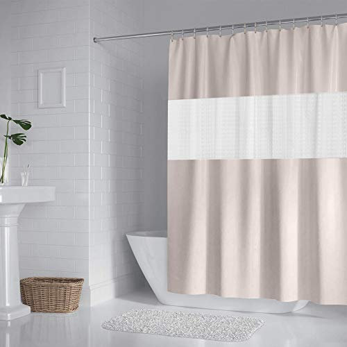 DUFU Duschvorhang waschbarer Badezimmer Vorhang aus Eva für Badezimmer 200x180cm mit 12 Duschvorhangringen