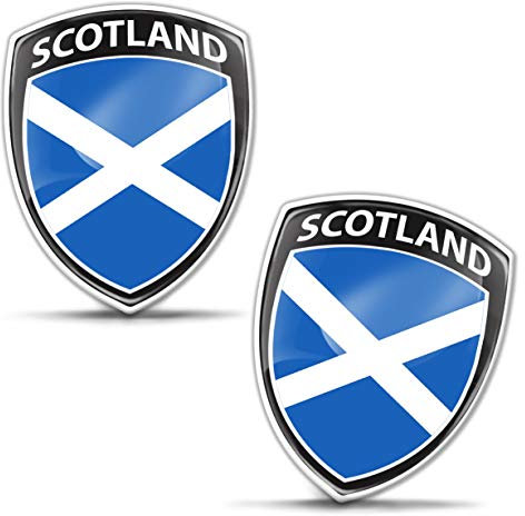 Biomar Labs® 2 x Aufkleber 3D Gel Silikon Abzeichen Stickers Auto Motorrad Fahrrad Fenster Tür PC Handy Tablet Laptop Scotland Schottland Schottische Flagge Fahne Flag F 152