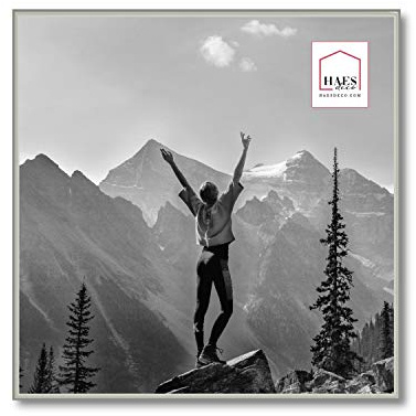 HAES DECO Bilderrahmen/Wandrahmen/Fotohalterung aus Kunststoff, Easy Frame, silberfarben, 50 x 50 cm – EF18S