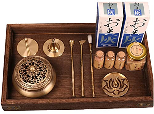 Cloixon Kit De Fabrication D'encens en Laiton, 15 Pièces/Ensemble Outil D'encensoir Fin Bricolage Tour De Reflux Moules À Cône avec Plateaux Accessoire pour La Maison pour La Méditation De Yoga