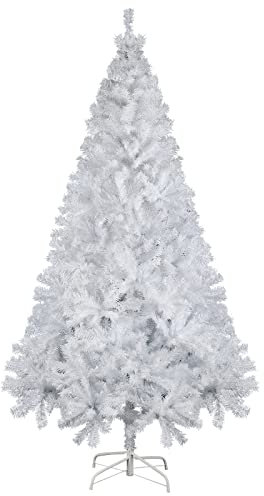 SALCAR Künstlicher Weihnachtsbaum 210 cm Weiss, Tannenbaum Künstlich mit Handschuhen und Metallständer, Christbaum als Weihnachtsdeko Innen