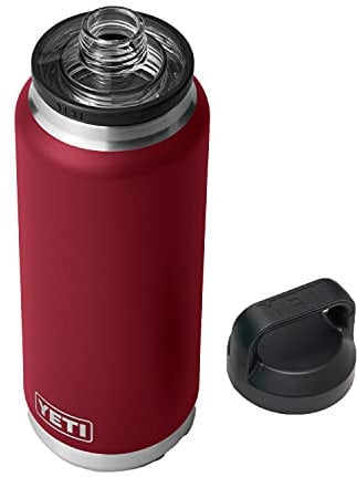 YETI Rambler 36 oz Bottle, Leakproof, Vacuum Insulated, Stainless Steel with Chug Cap, Harvest Red